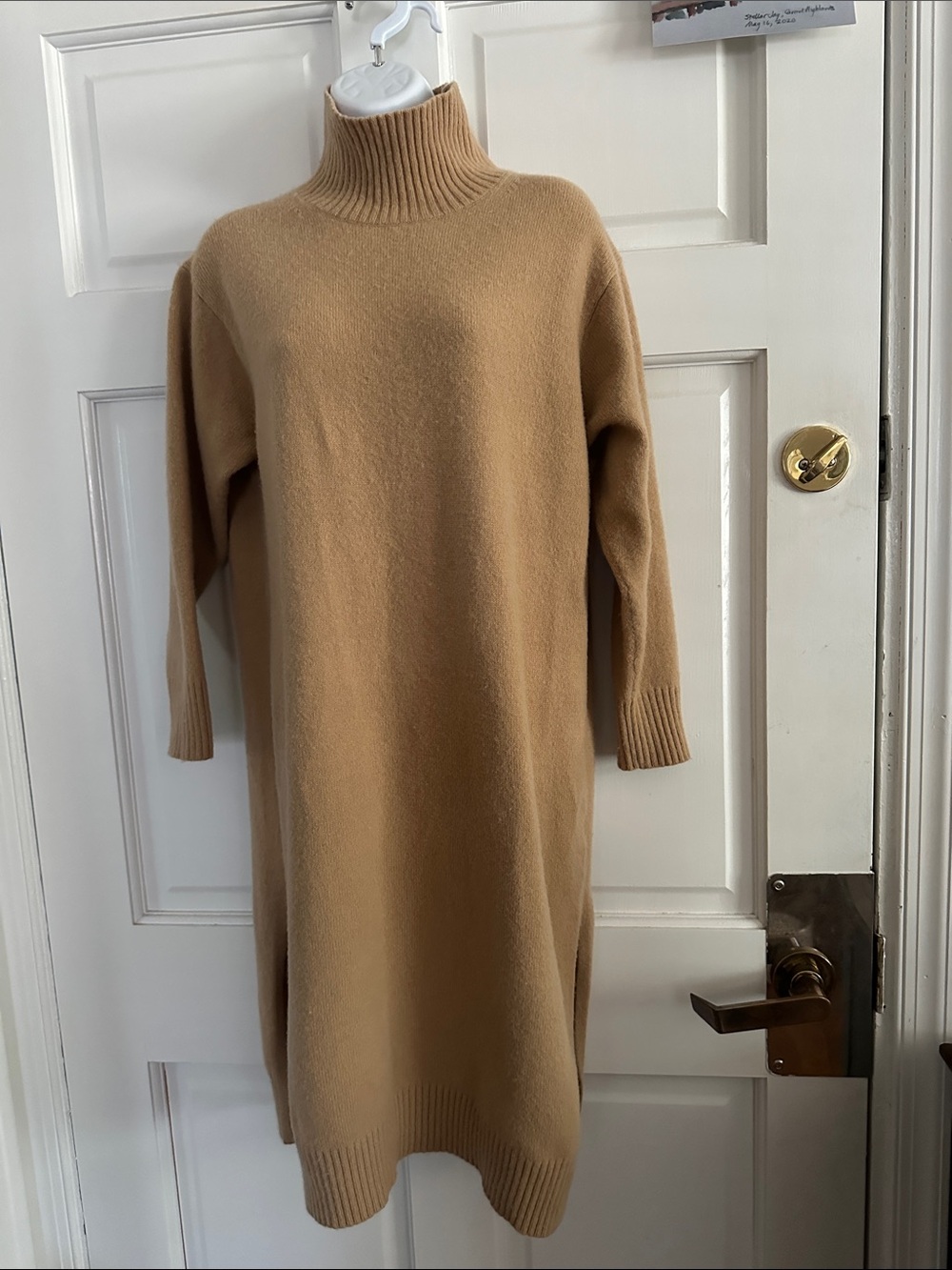 Uniqlo Camel Turtleneck Sweater Dress